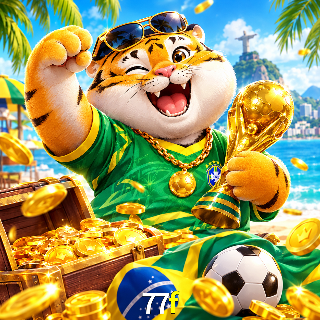 Imagem promocional da 77f mostrando a plataforma e suas vantagens